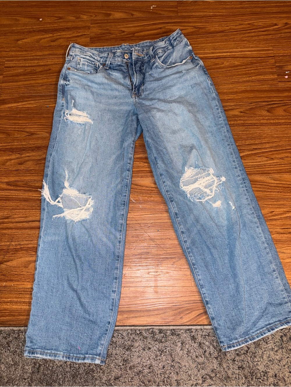 Old Navy Distressed Light Blue Boyfriend Jeans